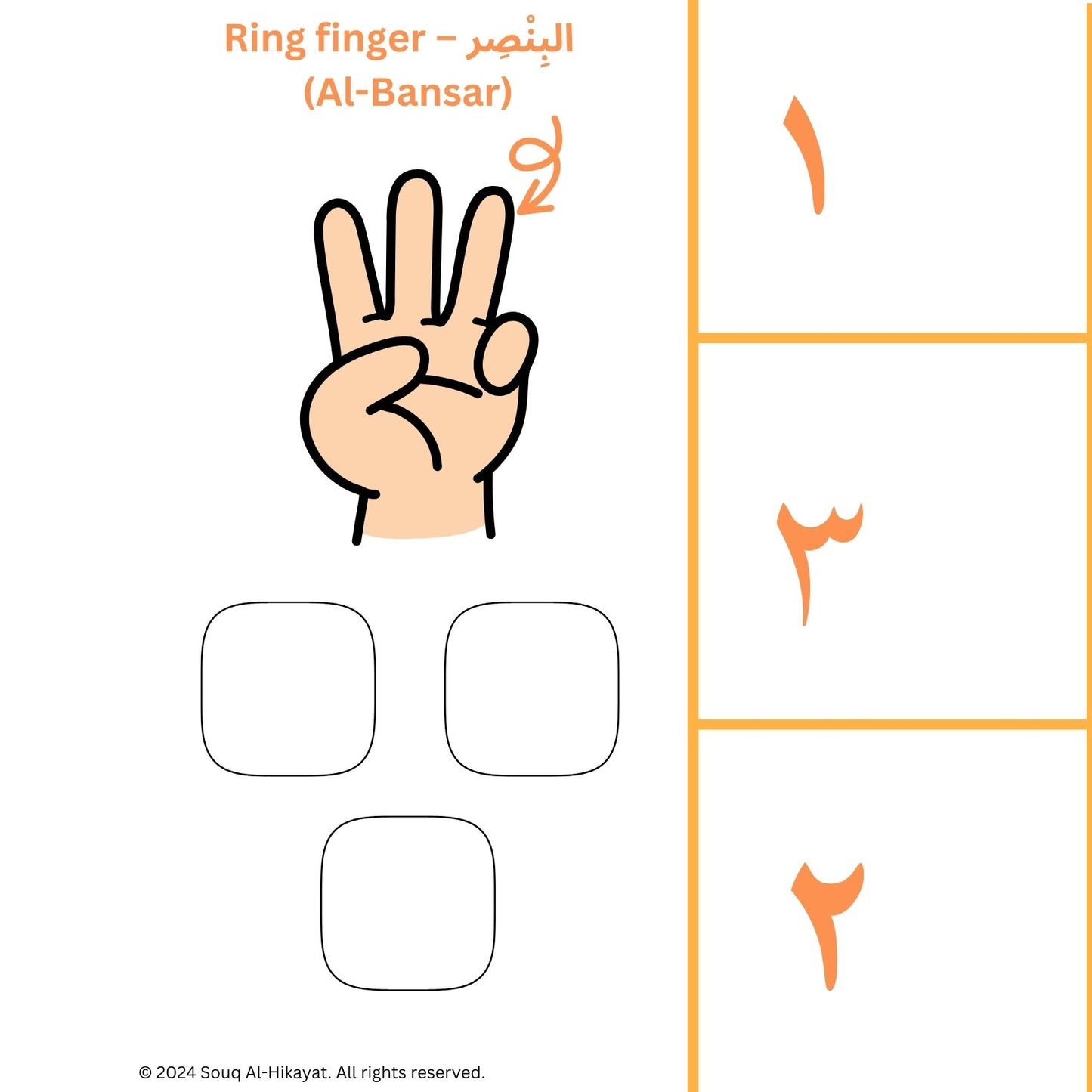 Learn the names of the fingers in Arabic & Count
