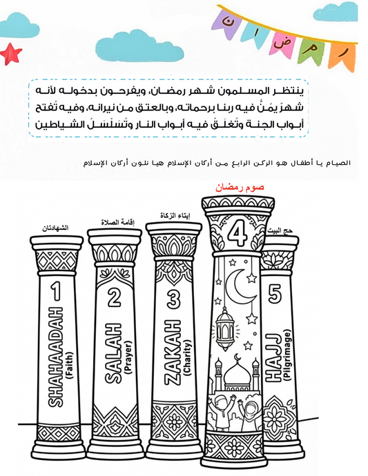 Ramadan Hadith Craft: The Five Pillars & Blessings of Ramadan